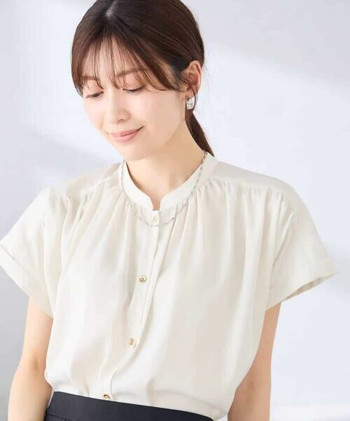 a.v.v / アー・ヴェ・ヴェ シャツ・ブラウス | 【接触冷感/UVカット】サテンギャザーブラウス【吸水速乾/イージーケア】 | 詳細27