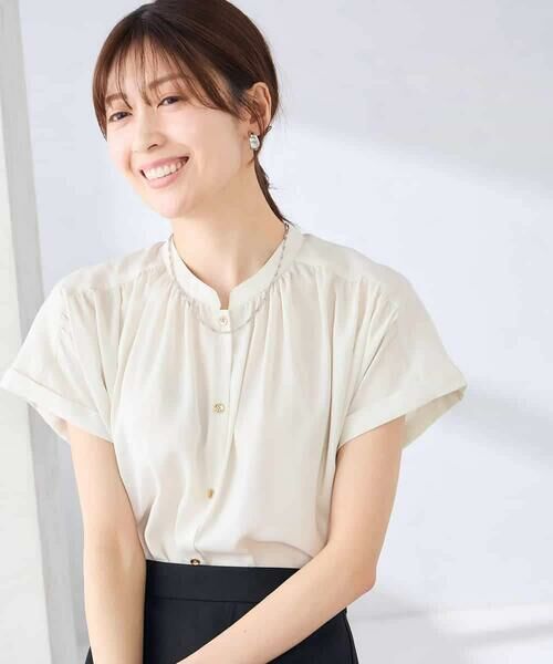 a.v.v / アー・ヴェ・ヴェ シャツ・ブラウス | 【接触冷感/UVカット】サテンギャザーブラウス【吸水速乾/イージーケア】 | 詳細28