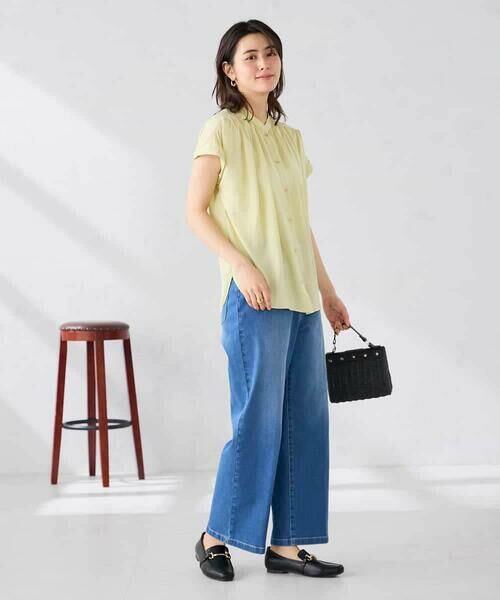 a.v.v / アー・ヴェ・ヴェ シャツ・ブラウス | 【接触冷感/UVカット】サテンギャザーブラウス【吸水速乾/イージーケア】 | 詳細4