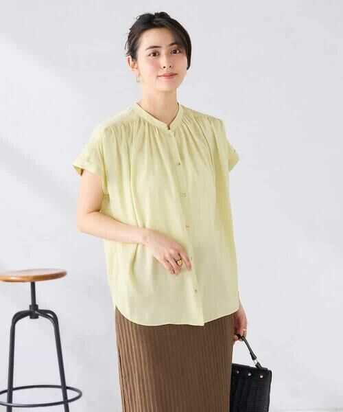 a.v.v / アー・ヴェ・ヴェ シャツ・ブラウス | 【接触冷感/UVカット】サテンギャザーブラウス【吸水速乾/イージーケア】 | 詳細5