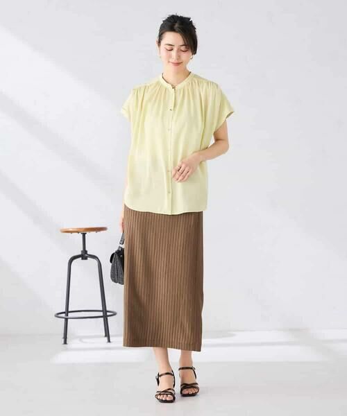 a.v.v / アー・ヴェ・ヴェ シャツ・ブラウス | 【接触冷感/UVカット】サテンギャザーブラウス【吸水速乾/イージーケア】 | 詳細8