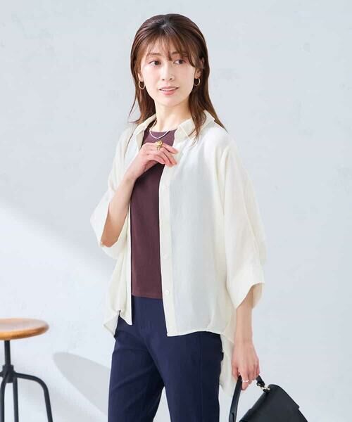 a.v.v / アー・ヴェ・ヴェ シャツ・ブラウス | 【2WAY】楊柳ドルマンシルエットシャツ | 詳細19