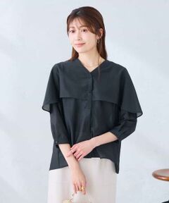 a.v.v / アー・ヴェ・ヴェ シャツ・ブラウス | ケープ風シアーブラウス