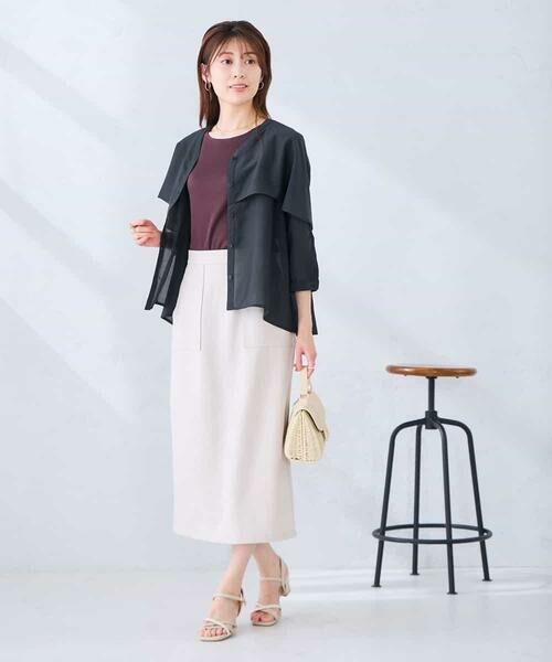 a.v.v / アー・ヴェ・ヴェ シャツ・ブラウス | ケープ風シアーブラウス | 詳細11