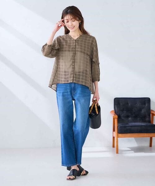 a.v.v / アー・ヴェ・ヴェ シャツ・ブラウス | ケープ風シアーブラウス | 詳細15