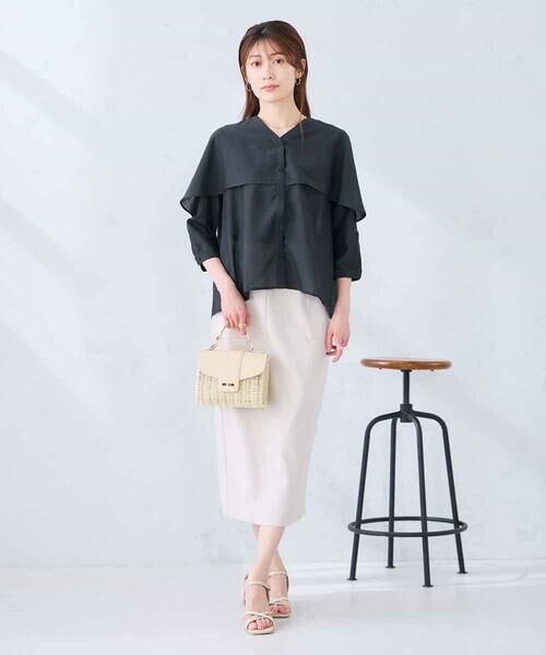 a.v.v / アー・ヴェ・ヴェ シャツ・ブラウス | ケープ風シアーブラウス | 詳細5