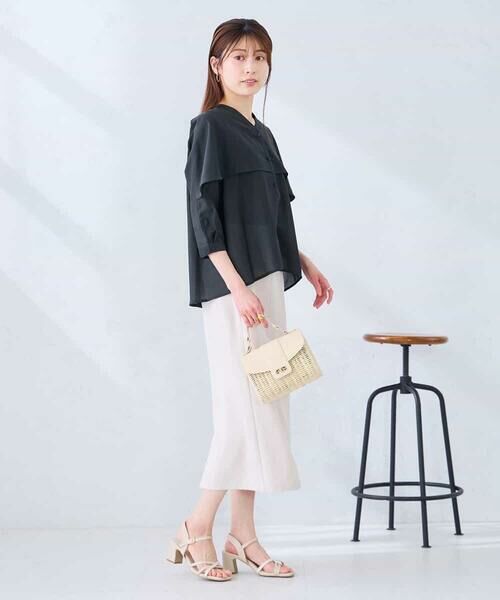 a.v.v / アー・ヴェ・ヴェ シャツ・ブラウス | ケープ風シアーブラウス | 詳細7