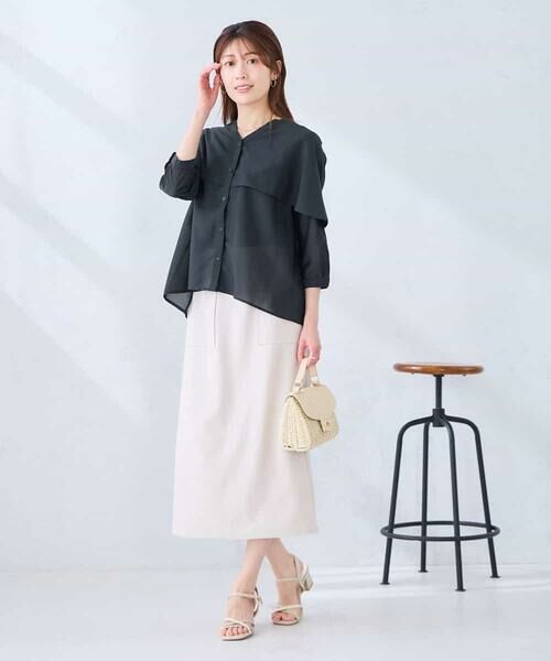 a.v.v / アー・ヴェ・ヴェ シャツ・ブラウス | ケープ風シアーブラウス | 詳細8
