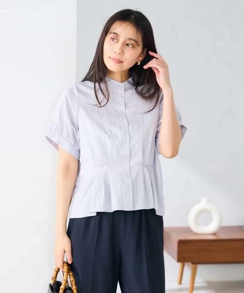 a.v.v / アー・ヴェ・ヴェ シャツ・ブラウス | ストライプペプラムクロップドシャツ | 詳細2