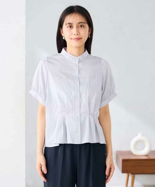 a.v.v / アー・ヴェ・ヴェ シャツ・ブラウス | ストライプペプラムクロップドシャツ | 詳細20