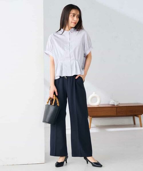 a.v.v / アー・ヴェ・ヴェ シャツ・ブラウス | ストライプペプラムクロップドシャツ | 詳細3