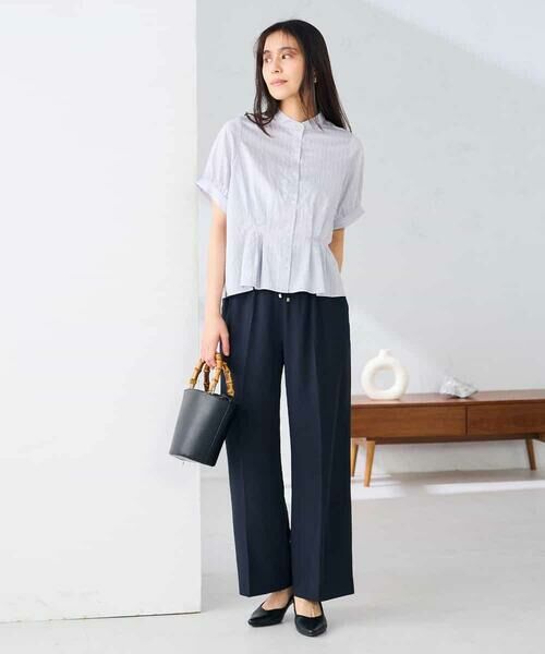 a.v.v / アー・ヴェ・ヴェ シャツ・ブラウス | ストライプペプラムクロップドシャツ | 詳細5