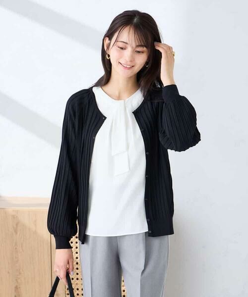 a.v.v / アー・ヴェ・ヴェ カーディガン・ボレロ | プリーツ編みVネックニットカーディガン | 詳細10