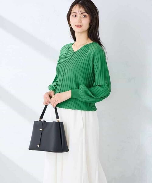 a.v.v / アー・ヴェ・ヴェ カーディガン・ボレロ | プリーツ編みVネックニットカーディガン | 詳細2