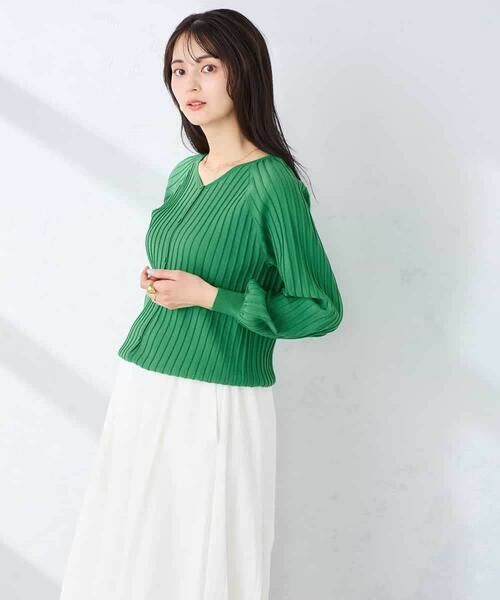 a.v.v / アー・ヴェ・ヴェ カーディガン・ボレロ | プリーツ編みVネックニットカーディガン | 詳細3