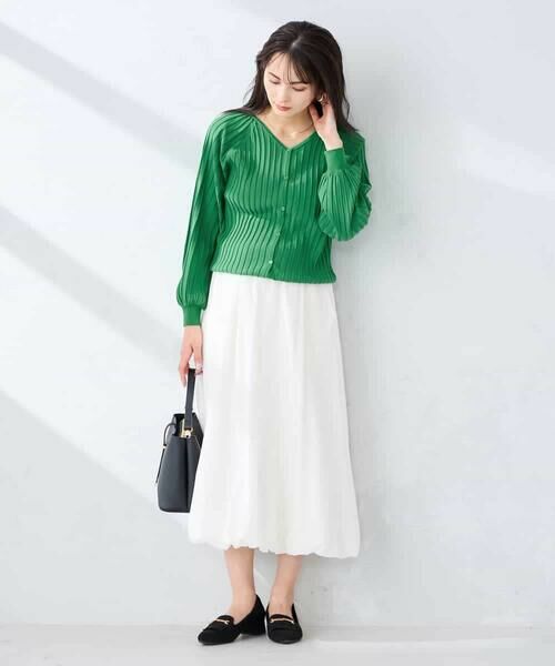 a.v.v / アー・ヴェ・ヴェ カーディガン・ボレロ | プリーツ編みVネックニットカーディガン | 詳細6