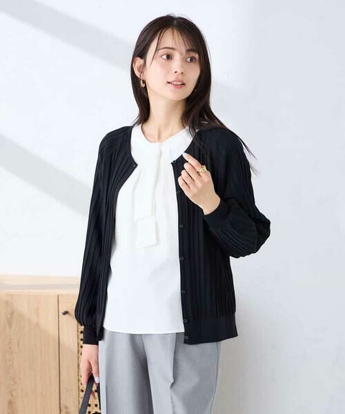 a.v.v / アー・ヴェ・ヴェ カーディガン・ボレロ | プリーツ編みVネックニットカーディガン | 詳細9