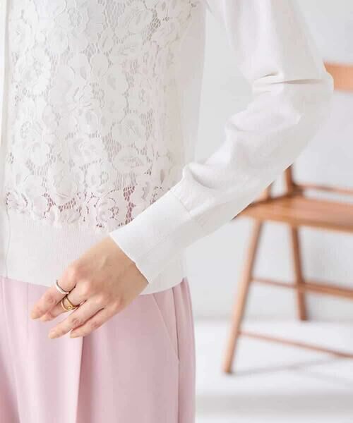 a.v.v / アー・ヴェ・ヴェ カーディガン・ボレロ | レースコンビクルーネックカーディガン | 詳細15