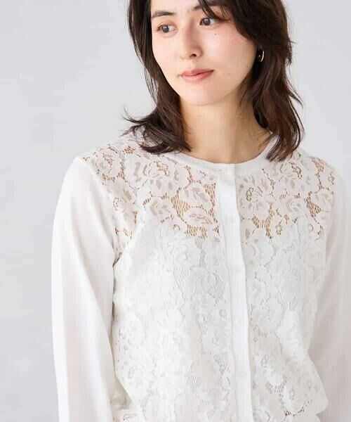 a.v.v / アー・ヴェ・ヴェ カーディガン・ボレロ | レースコンビクルーネックカーディガン | 詳細9