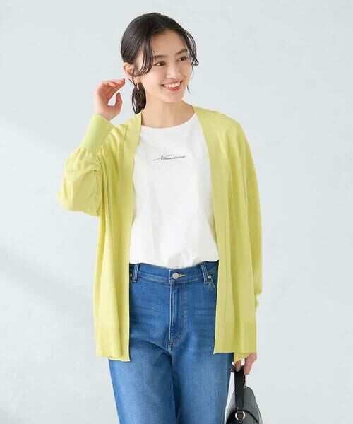 a.v.v / アー・ヴェ・ヴェ カーディガン・ボレロ | 【UVカット/接触冷感】さらさらタッチトッパーカーディガン（ライトイエロー）