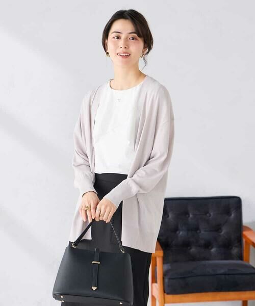 a.v.v / アー・ヴェ・ヴェ カーディガン・ボレロ | 【UVカット/接触冷感】さらさらタッチトッパーカーディガン（グレージュ）