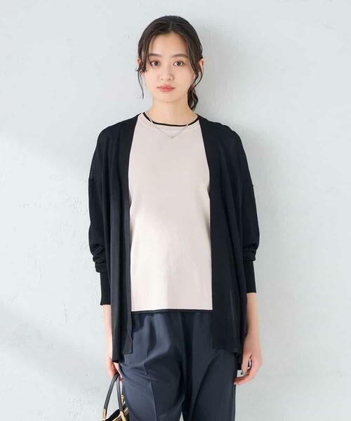 a.v.v / アー・ヴェ・ヴェ カーディガン・ボレロ | 【UVカット/接触冷感】さらさらタッチトッパーカーディガン（ブラック）