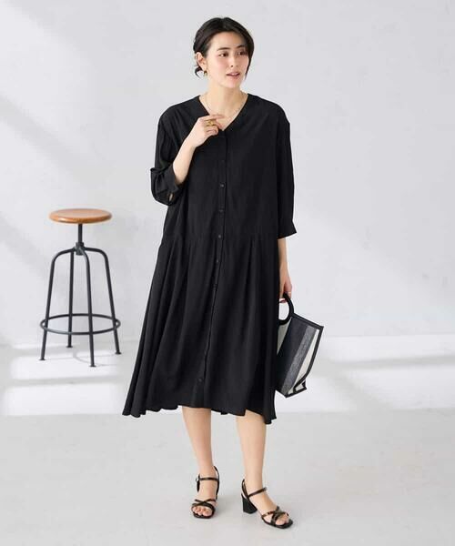 a.v.v / アー・ヴェ・ヴェ ロング・マキシ丈ワンピース | カラーレスシャツワンピース | 詳細1