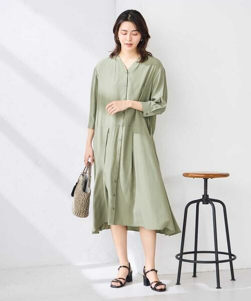 a.v.v / アー・ヴェ・ヴェ ロング・マキシ丈ワンピース | カラーレスシャツワンピース | 詳細12