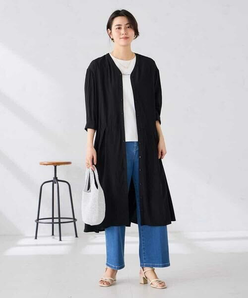 a.v.v / アー・ヴェ・ヴェ ロング・マキシ丈ワンピース | カラーレスシャツワンピース | 詳細14