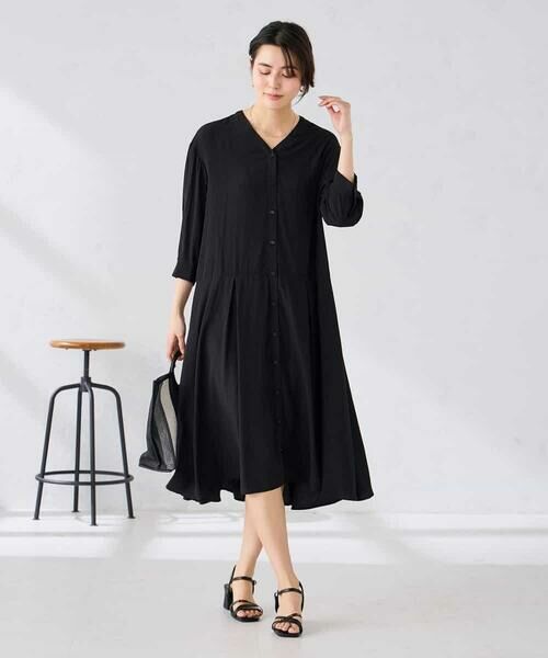 a.v.v / アー・ヴェ・ヴェ ロング・マキシ丈ワンピース | カラーレスシャツワンピース | 詳細18