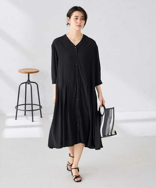 a.v.v / アー・ヴェ・ヴェ ロング・マキシ丈ワンピース | カラーレスシャツワンピース | 詳細2