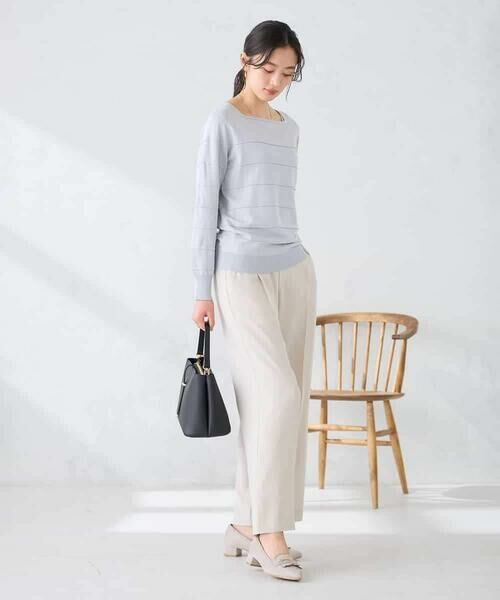 a.v.v / アー・ヴェ・ヴェ ニット・セーター | 【洗える/UVカット】タックボーダースクエアニット | 詳細10