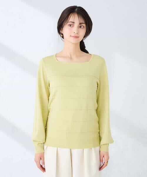 a.v.v / アー・ヴェ・ヴェ ニット・セーター | 【洗える/UVカット】タックボーダースクエアニット | 詳細11