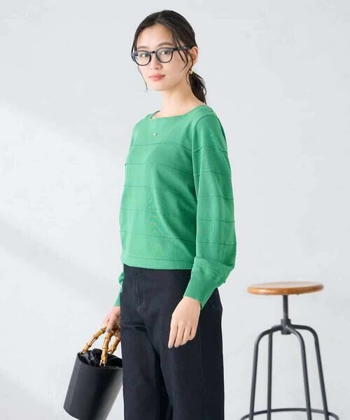 a.v.v / アー・ヴェ・ヴェ ニット・セーター | 【洗える/UVカット】タックボーダースクエアニット | 詳細23