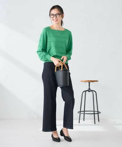 a.v.v / アー・ヴェ・ヴェ ニット・セーター | 【洗える/UVカット】タックボーダースクエアニット | 詳細26