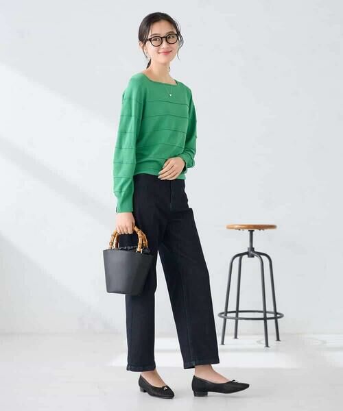 a.v.v / アー・ヴェ・ヴェ ニット・セーター | 【洗える/UVカット】タックボーダースクエアニット | 詳細27