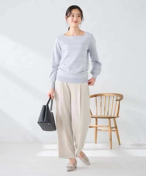 a.v.v / アー・ヴェ・ヴェ ニット・セーター | 【洗える/UVカット】タックボーダースクエアニット | 詳細9