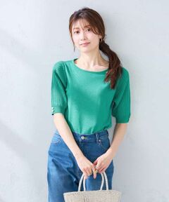 a.v.v / アー・ヴェ・ヴェ ニット・セーター | プリーツスリーブサマーニット【接触冷感/UVカット】