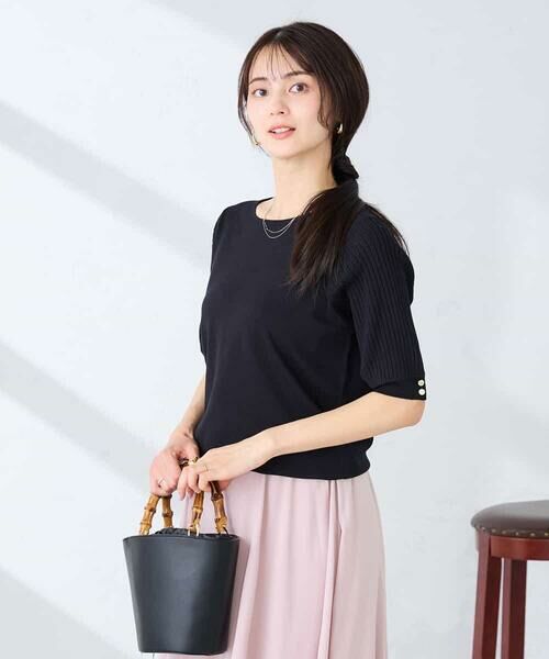 a.v.v / アー・ヴェ・ヴェ ニット・セーター | プリーツスリーブサマーニット【接触冷感/UVカット】 | 詳細12