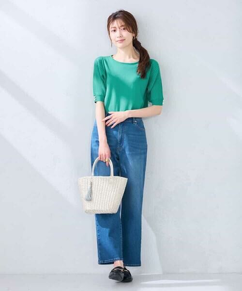 a.v.v / アー・ヴェ・ヴェ ニット・セーター | プリーツスリーブサマーニット【接触冷感/UVカット】 | 詳細3