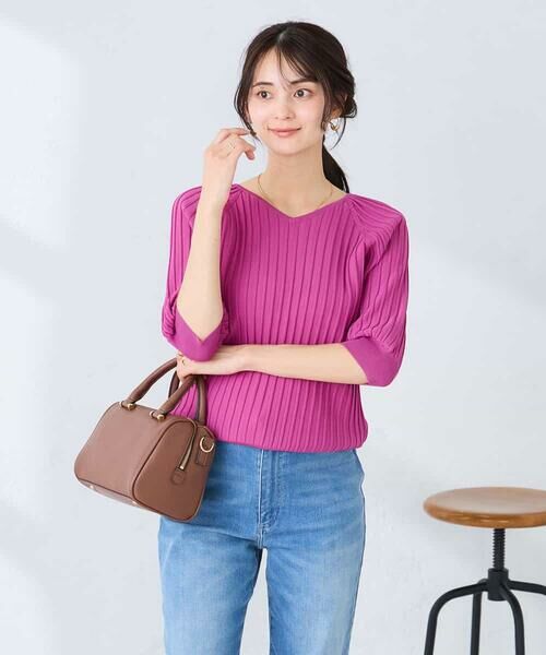 a.v.v / アー・ヴェ・ヴェ ニット・セーター | プリーツライクサマーニット(ピンク)