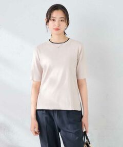 a.v.v / アー・ヴェ・ヴェ ニット・セーター | ハーフスリーブクルーネックサマーニット【洗える/接触冷感/UVカット】