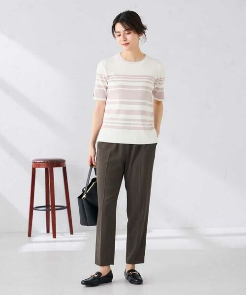 a.v.v / アー・ヴェ・ヴェ ニット・セーター | ハーフスリーブクルーネックサマーニット【洗える/接触冷感/UVカット】 | 詳細15