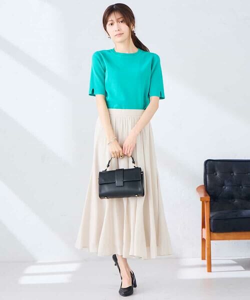 a.v.v / アー・ヴェ・ヴェ ニット・セーター | ハーフスリーブクルーネックサマーニット【洗える/接触冷感/UVカット】 | 詳細2