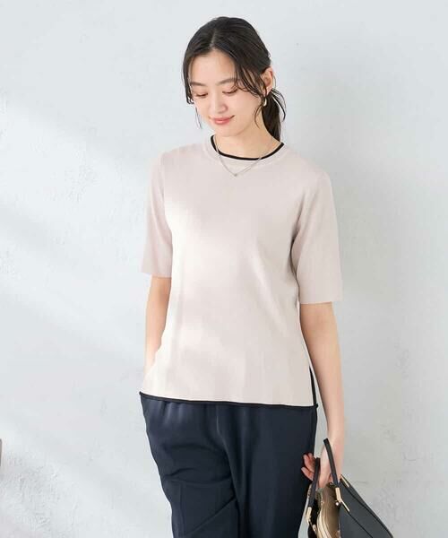 a.v.v / アー・ヴェ・ヴェ ニット・セーター | ハーフスリーブクルーネックサマーニット【洗える/接触冷感/UVカット】 | 詳細21