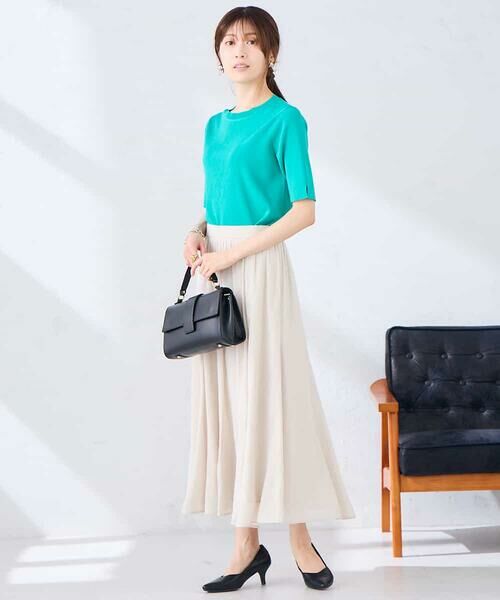 a.v.v / アー・ヴェ・ヴェ ニット・セーター | ハーフスリーブクルーネックサマーニット【洗える/接触冷感/UVカット】 | 詳細3