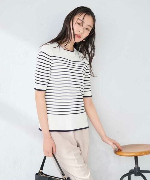 a.v.v / アー・ヴェ・ヴェ ニット・セーター | ハーフスリーブクルーネックサマーニット【洗える/接触冷感/UVカット】 | 詳細7