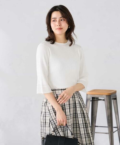 a.v.v / アー・ヴェ・ヴェ ニット・セーター | 部分シアーフレア袖リブニット | 詳細2