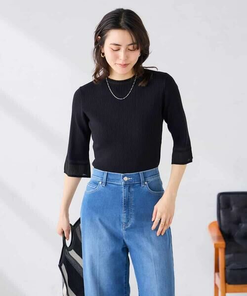 a.v.v / アー・ヴェ・ヴェ ニット・セーター | 部分シアーフレア袖リブニット | 詳細7
