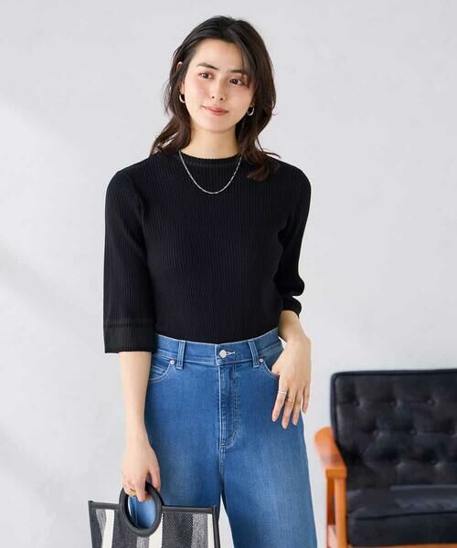 a.v.v / アー・ヴェ・ヴェ ニット・セーター | 部分シアーフレア袖リブニット | 詳細8